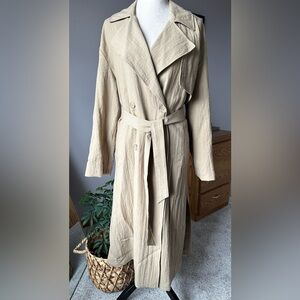 H&M trench coat jacket double breasted soft and flowy fabric size small new
